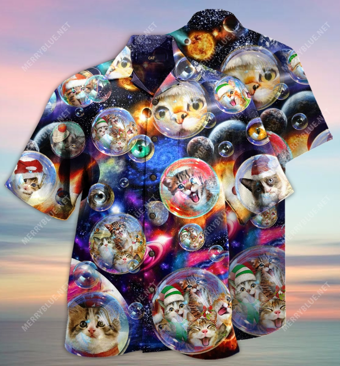 Bubble Cats All Over Printed Hawaiian Shirt