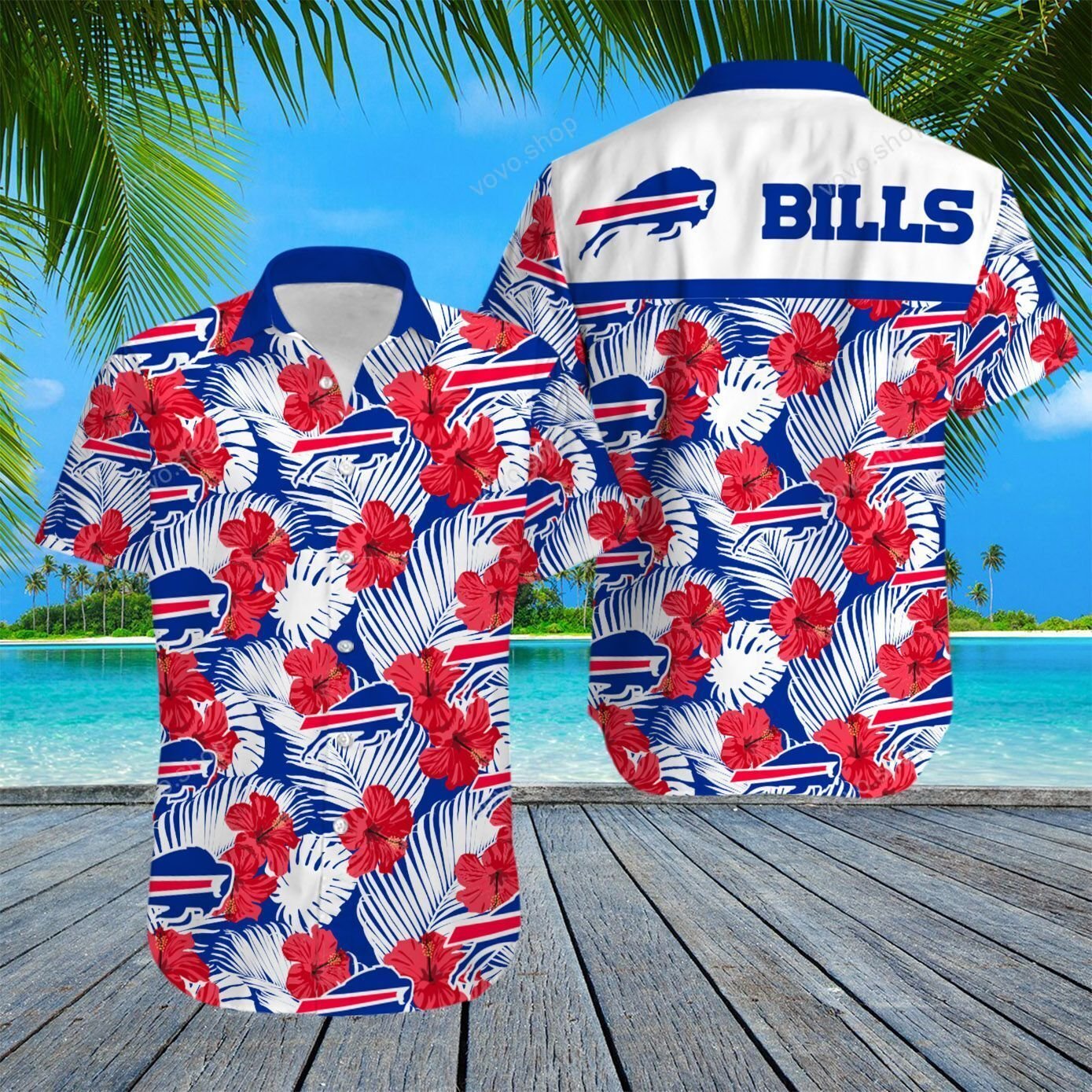 Buffalo Bills Hibiscus Hawaiian Shirt