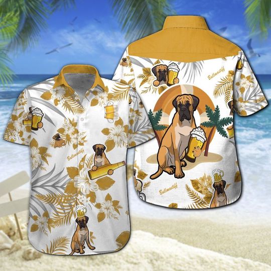 Bullmastiff Beer Hawaiian Shirt Summer Button Up