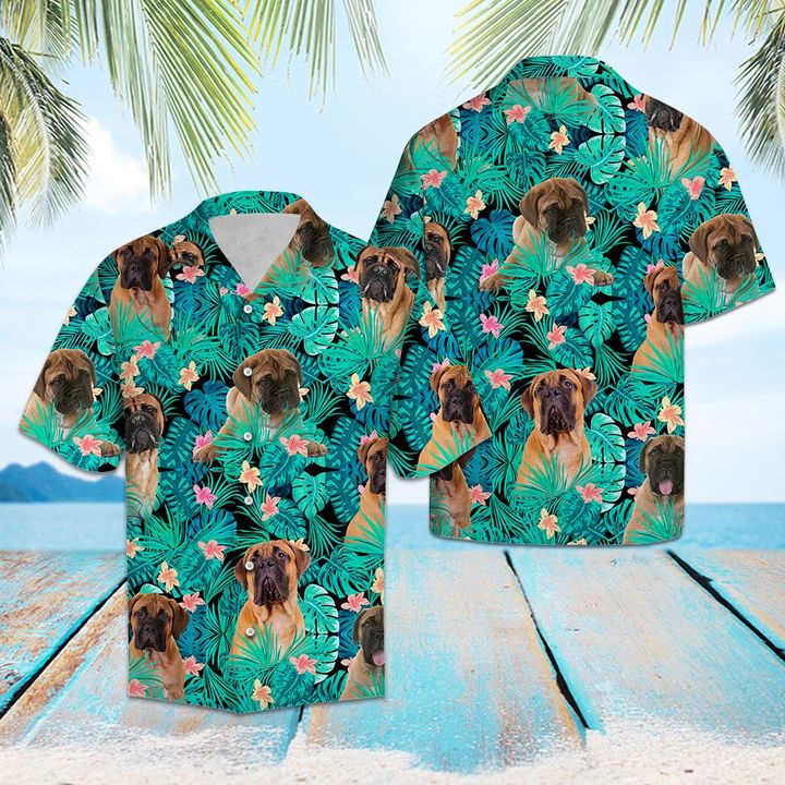 Bullmastiff Tropical Hawaiian Shirt Summer Button Up