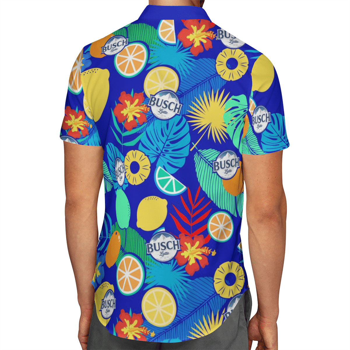 Busch Latte Tropical Blue Hawaiian Shirt