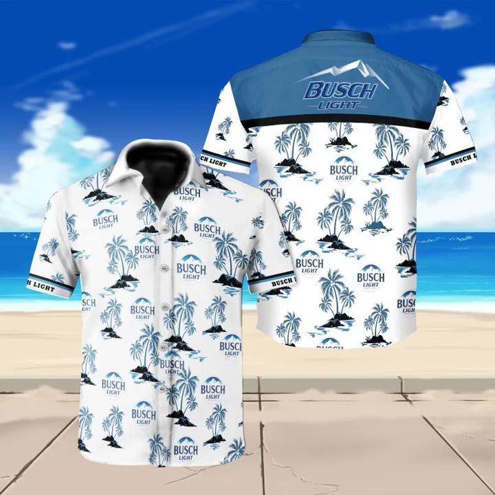 Busch Light Beer Hawaiian Shirt Summer Button Up