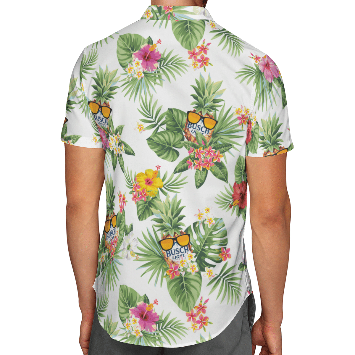 Busch Light Hibiscus Flower Hawaiian Shirt