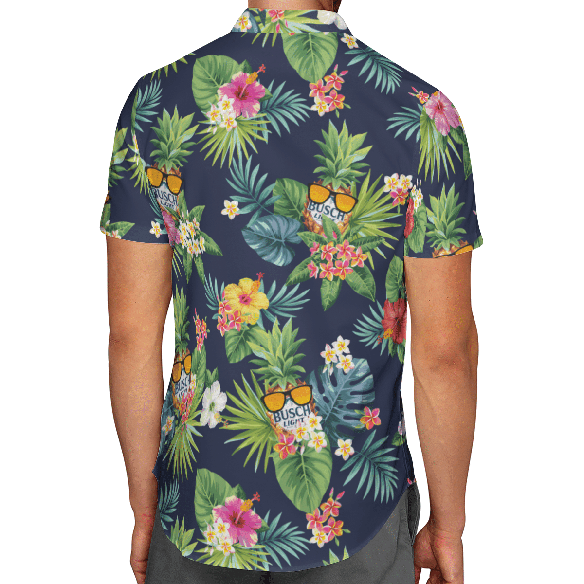 Busch Light Tropical Plant Hawaiian Shirt