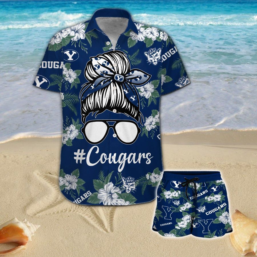 BYU Cougars Girl Messy Bun Hawaiian Shirt Hot Trendy Summer 2024