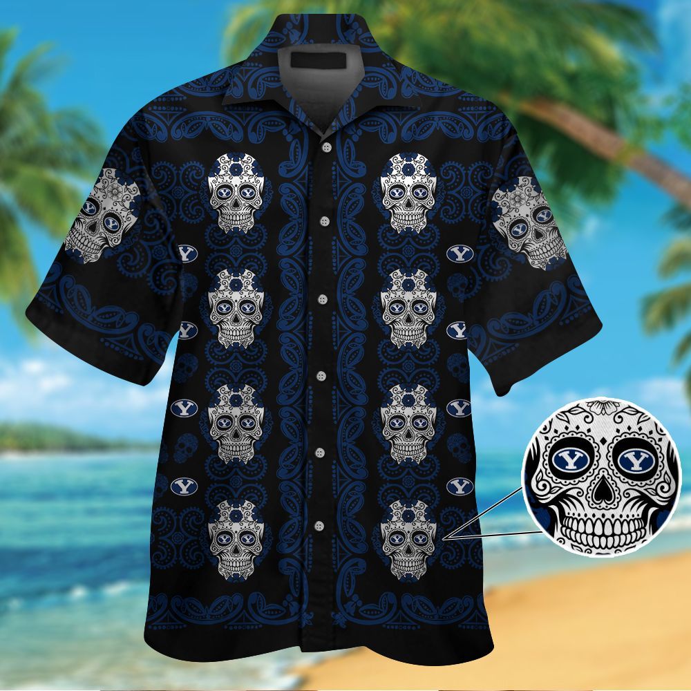 BYU Cougars Skull Hawaiian Shirt Hot Trendy Summer 2024