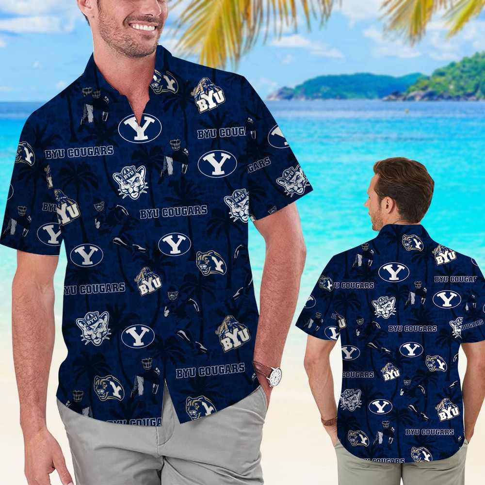 BYU Cougars Tropical Beach Coconut Tree Hawaiian Shirt Hot Trendy Summer 2024