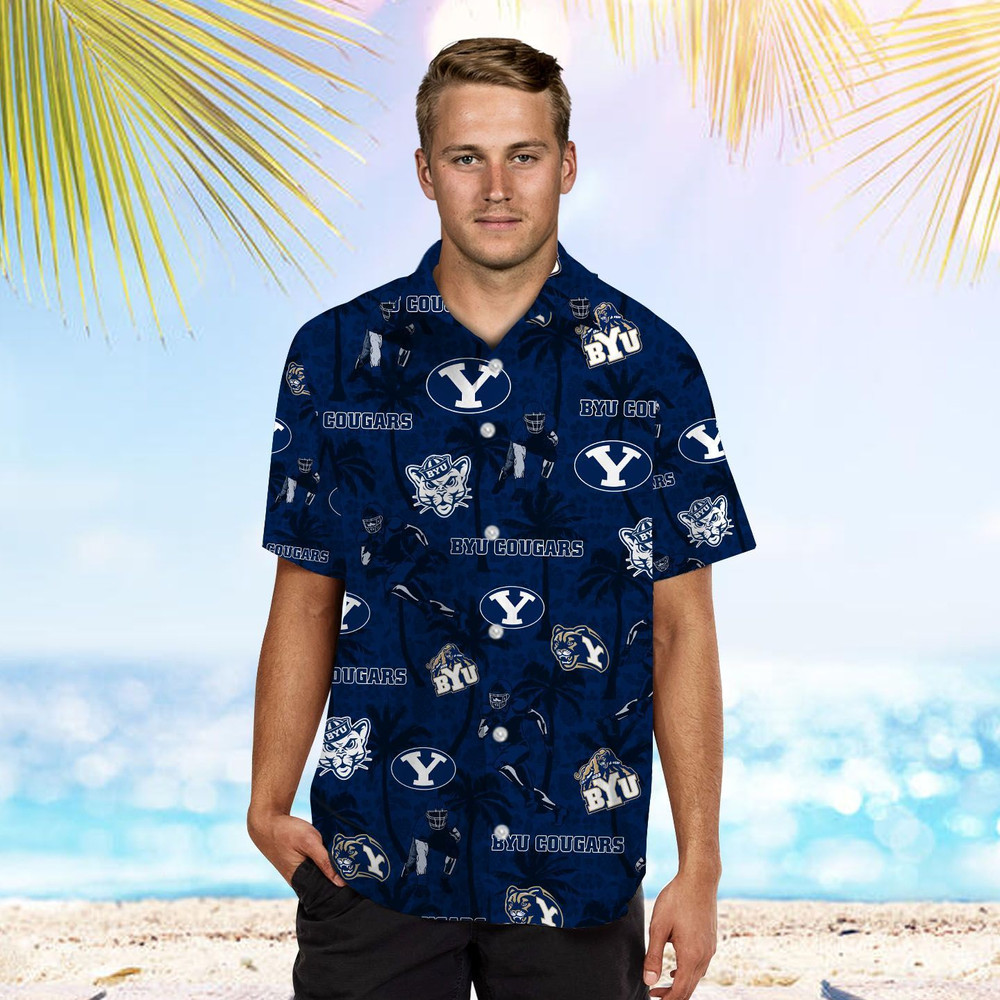 BYU Cougars Tropical Beach Coconut Tree Hawaiian Shirt Hot Trendy Summer 2024