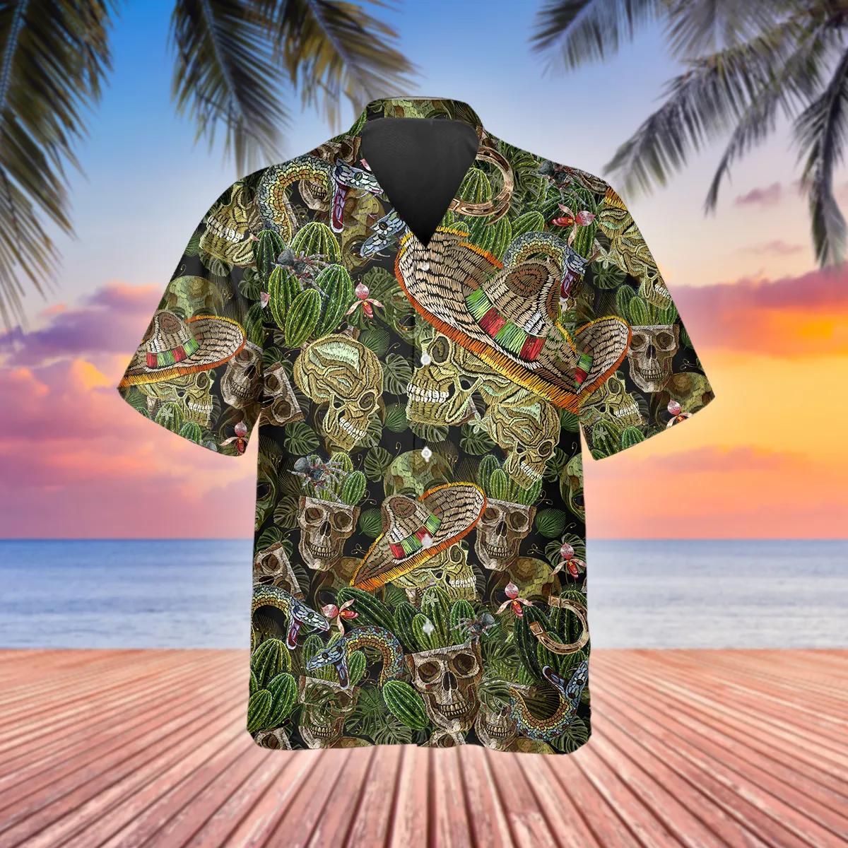 Cactus Mexican Skull Hawaiian Shirt – Best Clothing For You