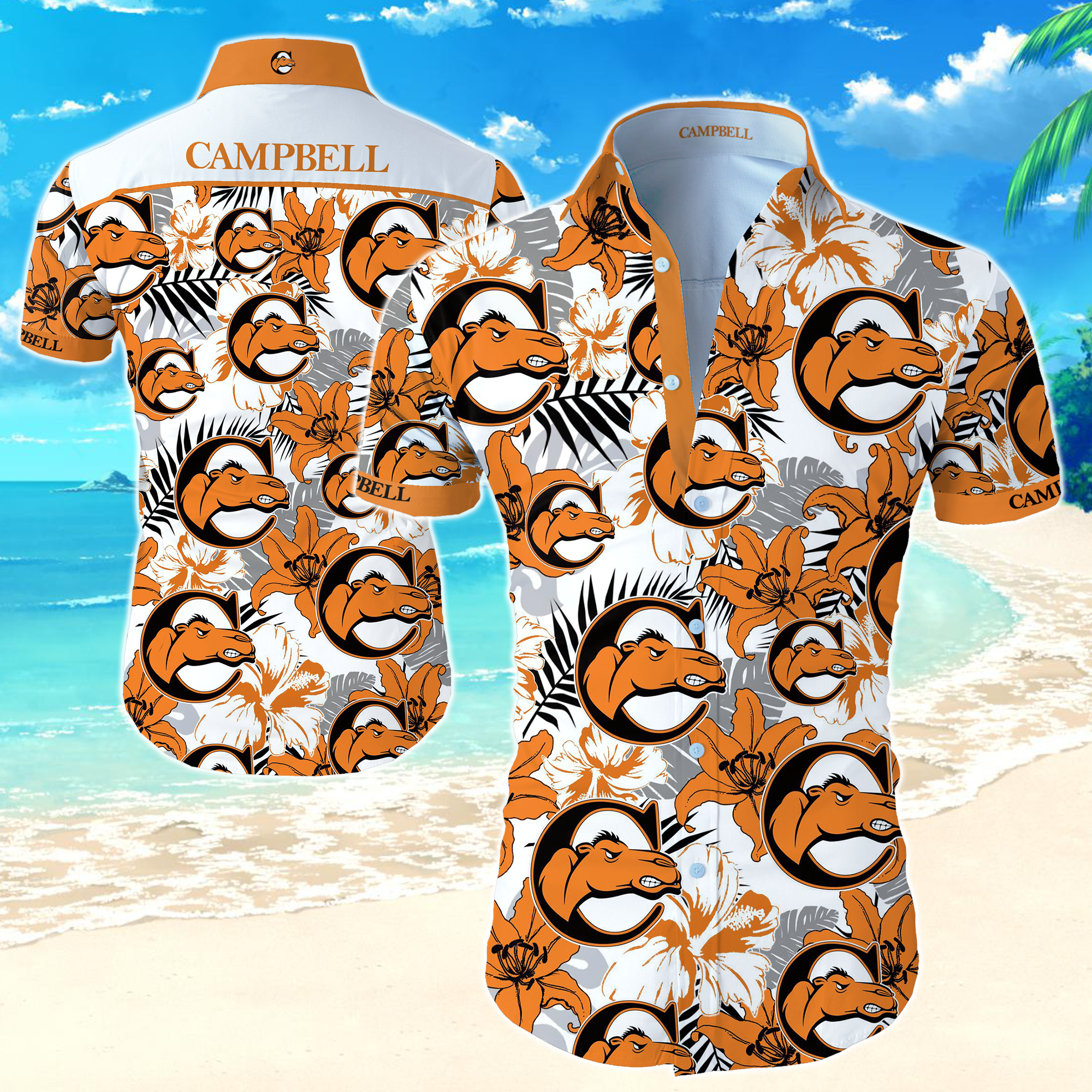 Campbell Fighting Camels Hawaiian Shirt Summer Button Up