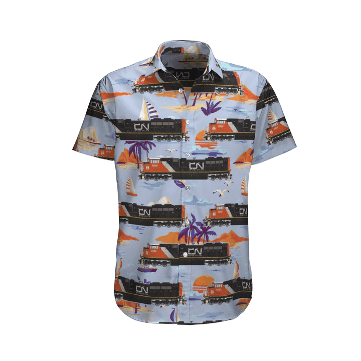 Canadian National Railway Emd Sd70M-2 Locomotive Hawaiian Shirt