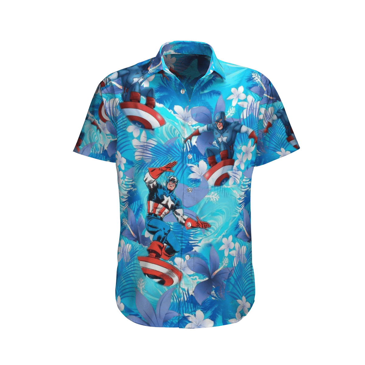 Captain America Surfing Hawaiian Shirt