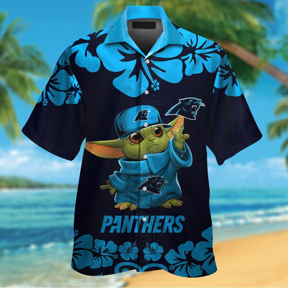 Carolina Panthers & Baby Yoda Hawaiian Shirt Hot Trendy Summer 2024