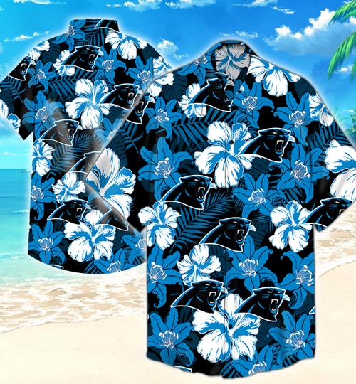 Carolina Panthers Flower Hawaiian Shirt Summer Button Up