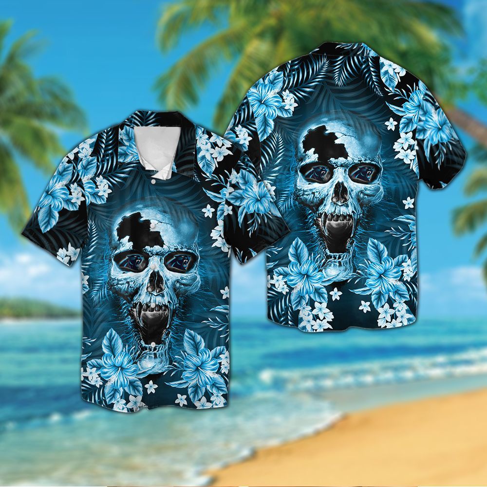 Carolina Panthers Skull Hawaiian Shirt Hot Trendy Summer 2024