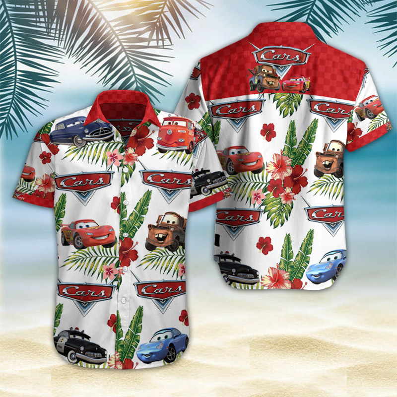 Cars Hawaiian Shirt Summer Button Up