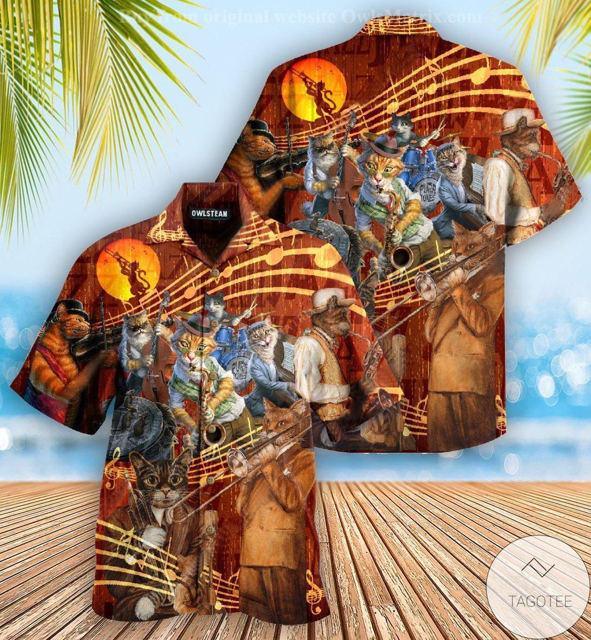 Cat Born To Be A Jazz Hawaiian Shirt