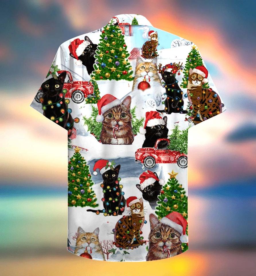 Cat Christmas Santa Hawaiian Shirt