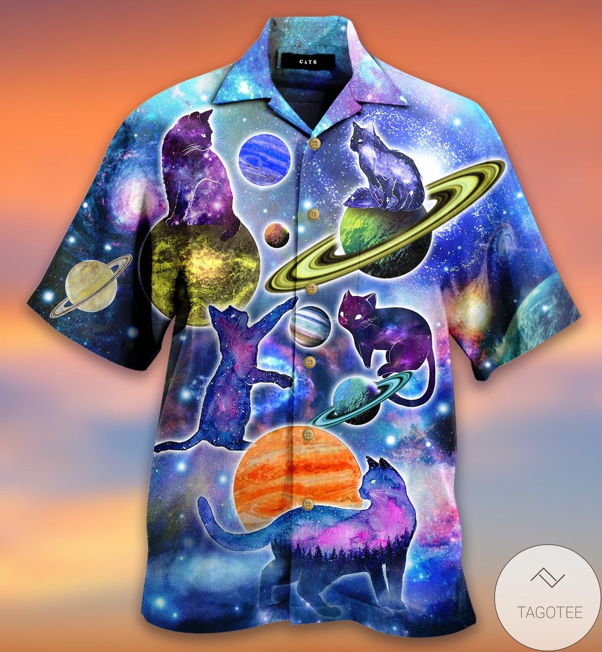 Cat In The Galaxy Hawaiian Shirt