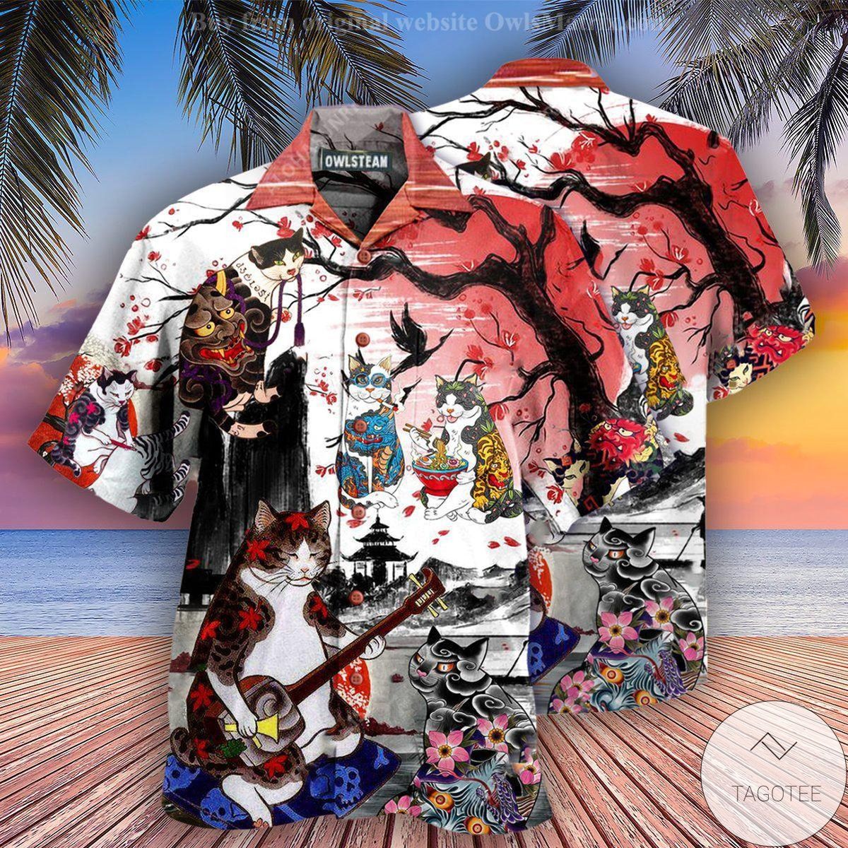 Cat Japanese Art Hawaiian Shirt