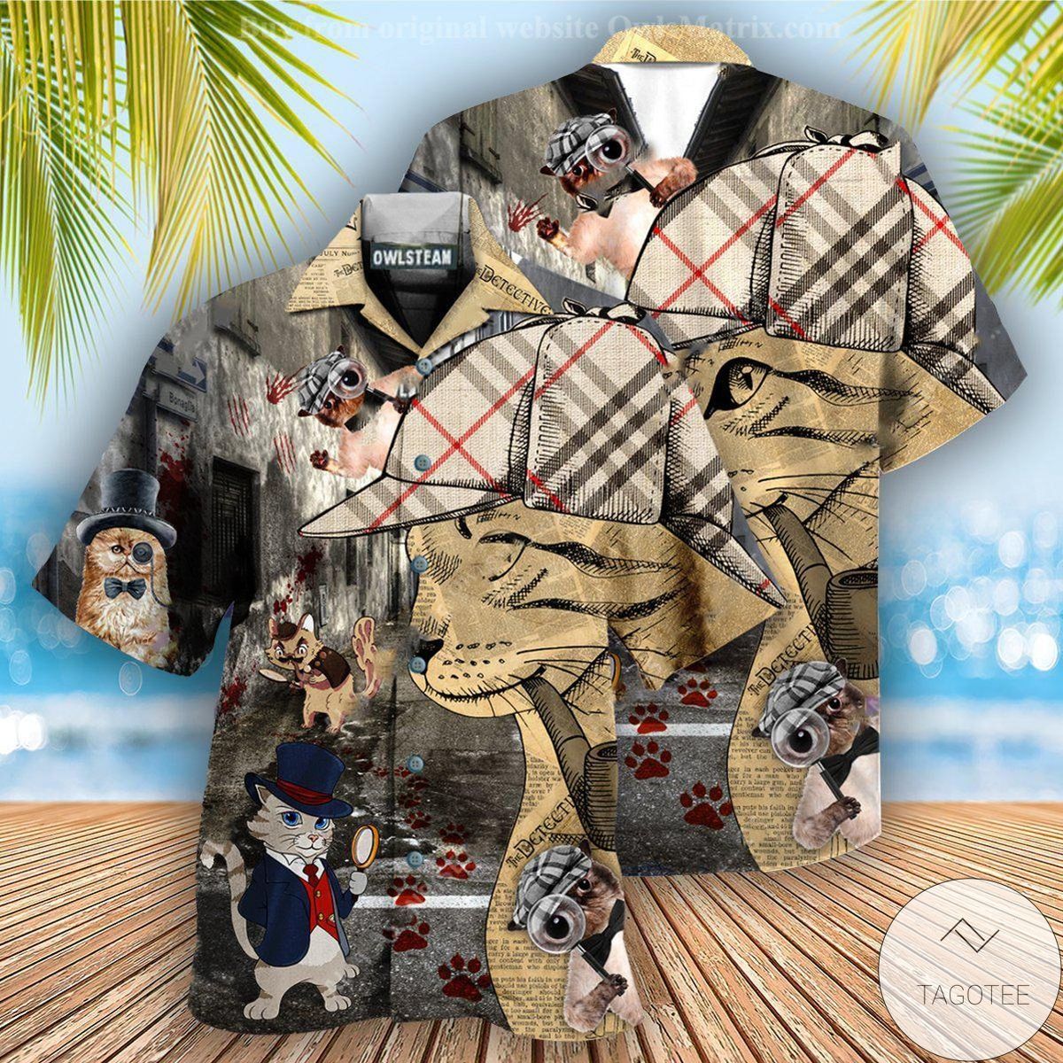 Cat Master Detective Hawaiian Shirt