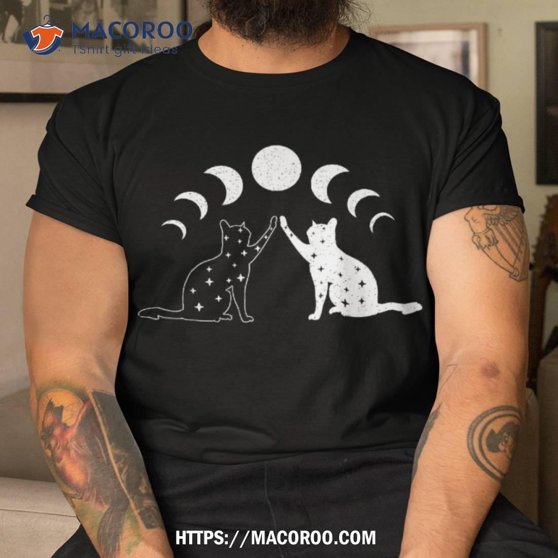 Cat Moon Vintage Witchy Lovers And Celestial Enthusiasts Shirt