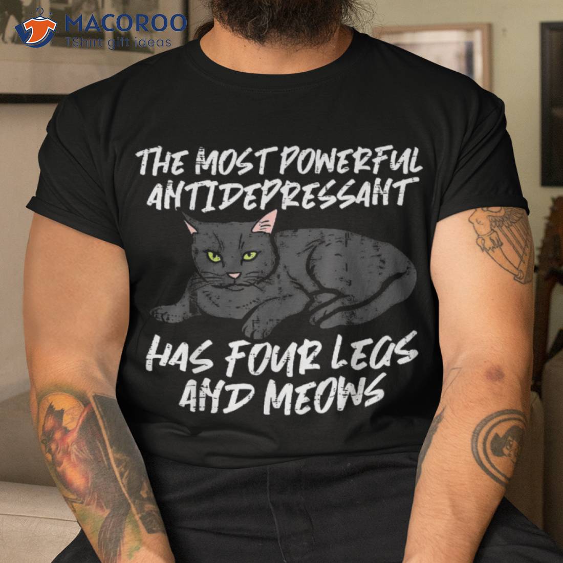 Cat Most Powerful Antidepressant Kitten Pet Owner Shirt