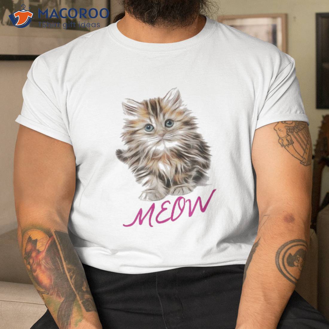 Cat Shirt Meow Kitty Funny Cats Mom And Dad Gift