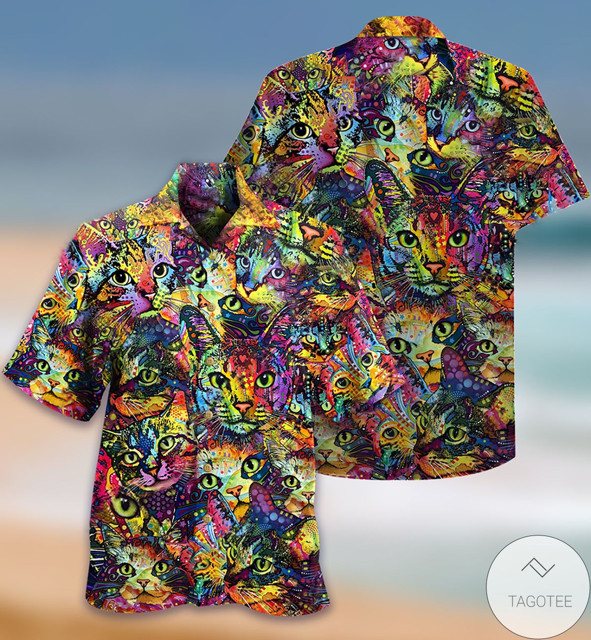 Cat Smile Colorful Hawaiian Shirt