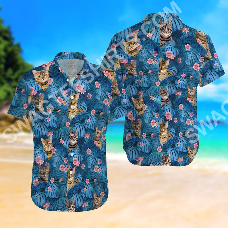 Cat Summer Vacation All Over Printed Hawaiian Shirt