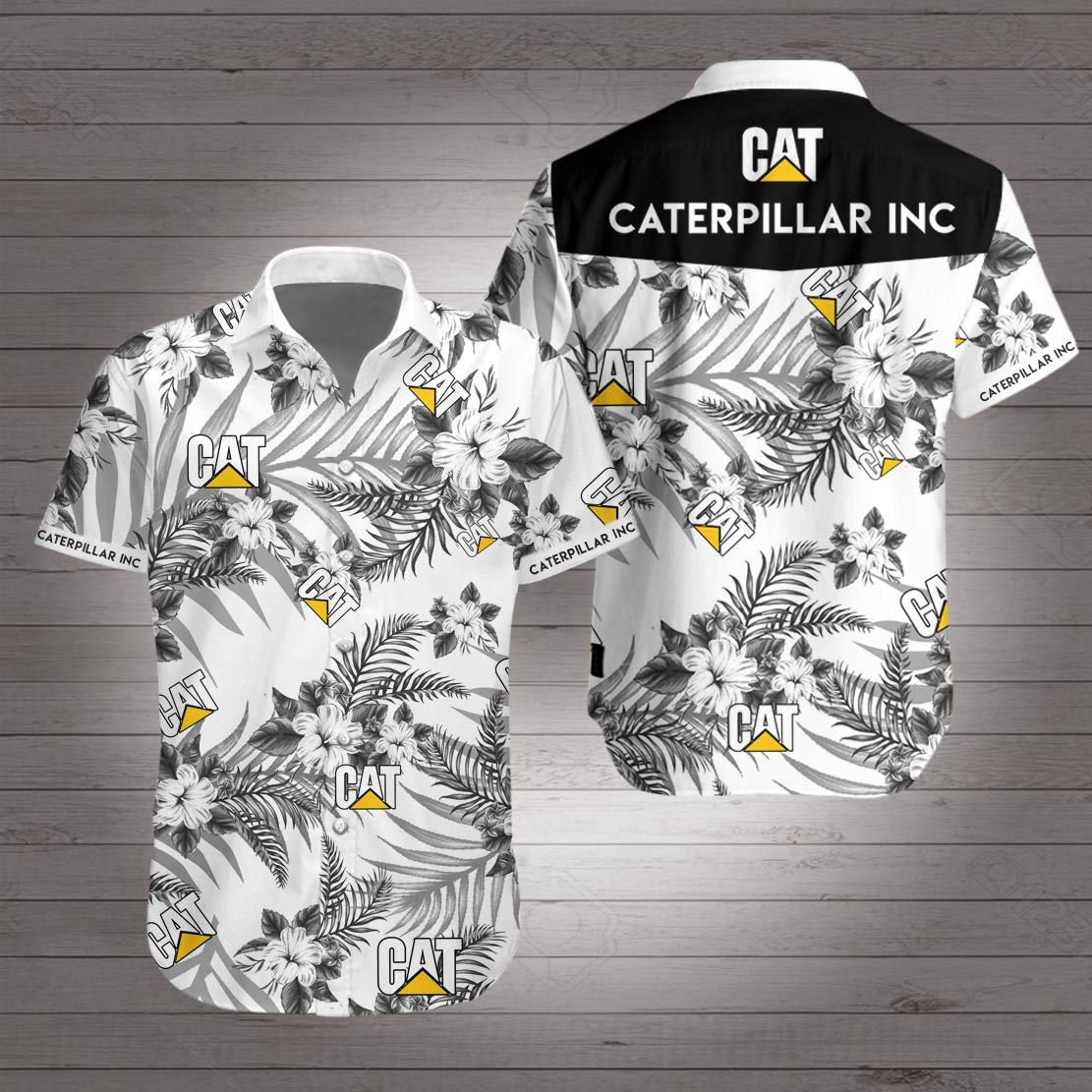 Caterpillar Hawaiian Shirt Summer Button Up