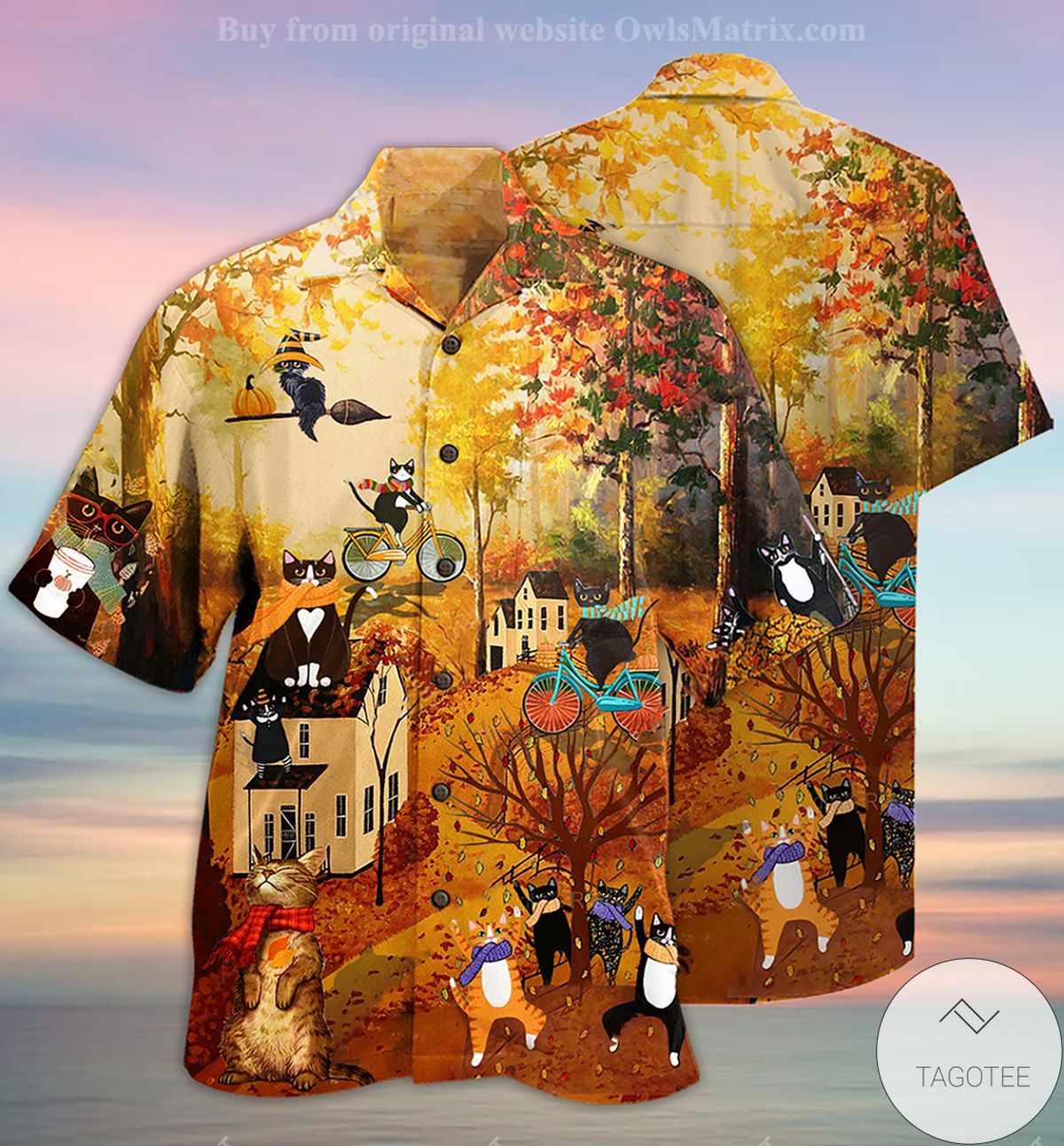 Cats Happy In The Fall Hawaiian Shirt