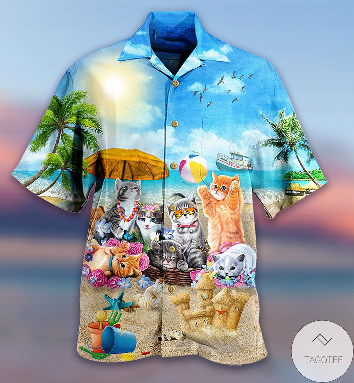 Cats Love Beach Sunshine Hawaiian Shirt