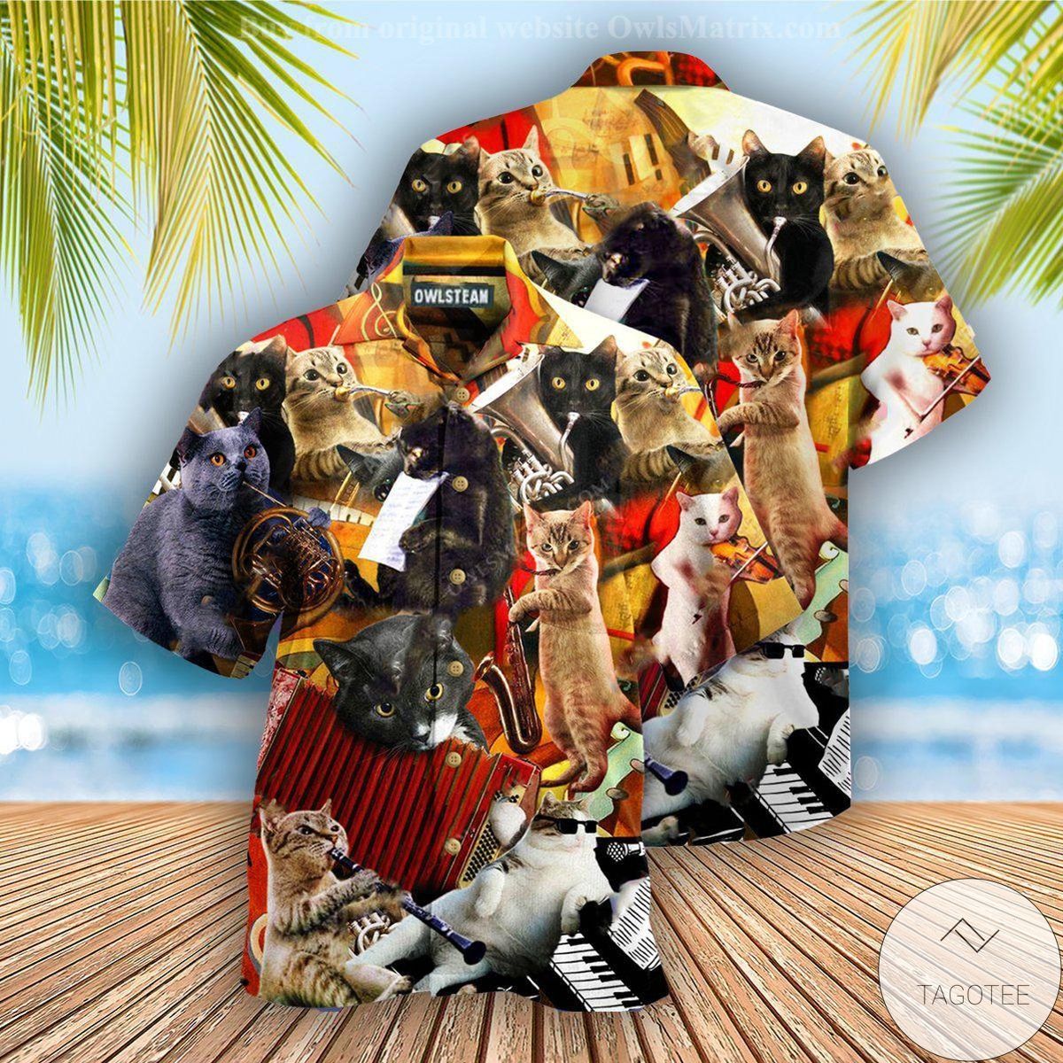 Cats Play Musical Instruments Hawaiian Shirt