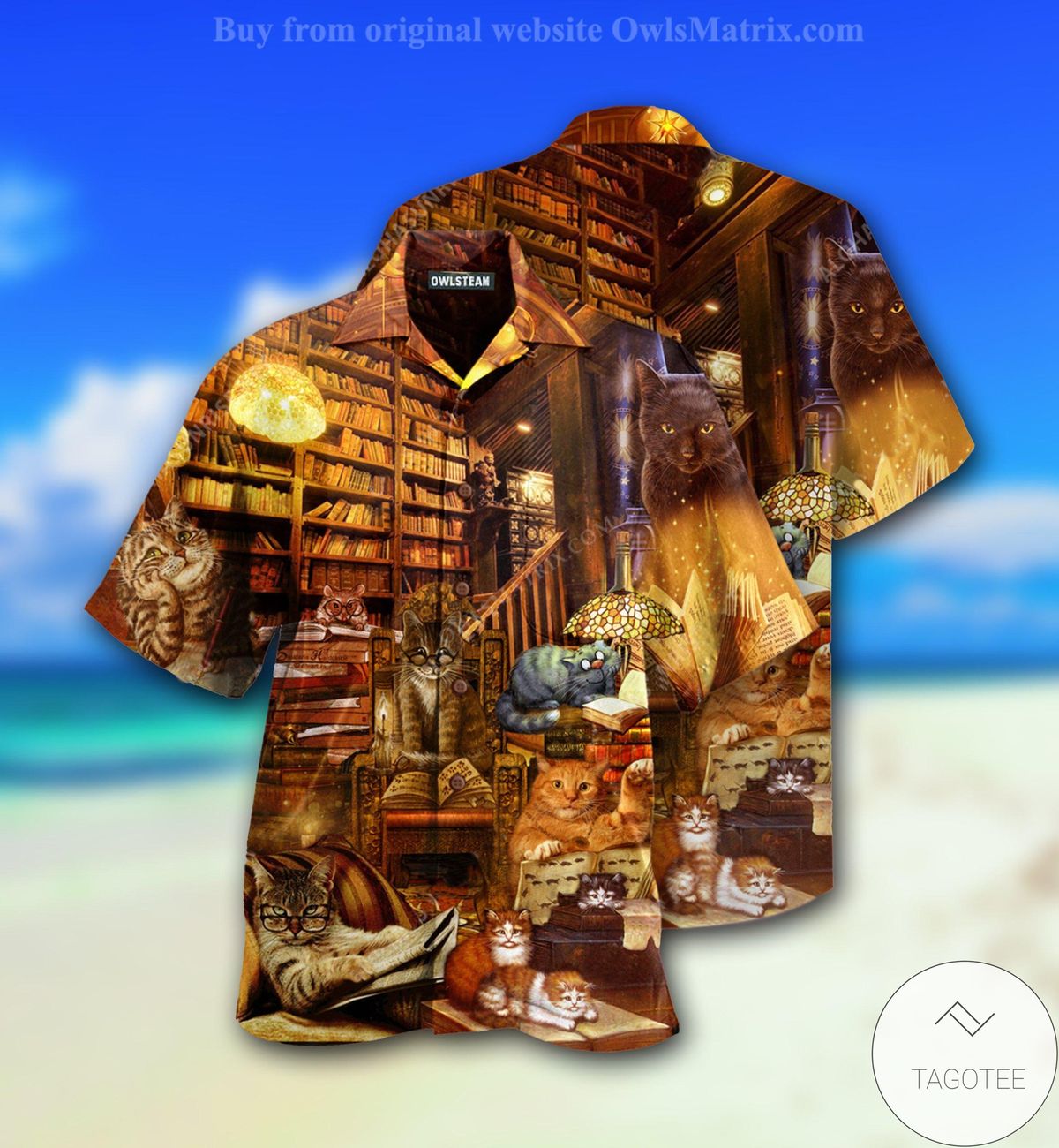 Cats Read Books Hawaiian Shirt