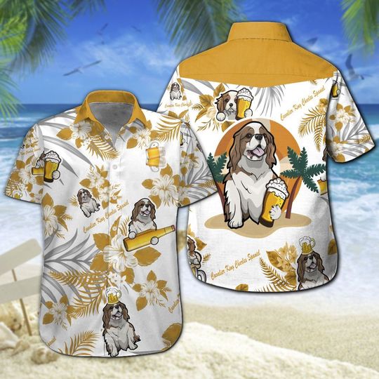 Cavalier King Charles Spaniel Beer Hawaiian Shirt Summer Button Up