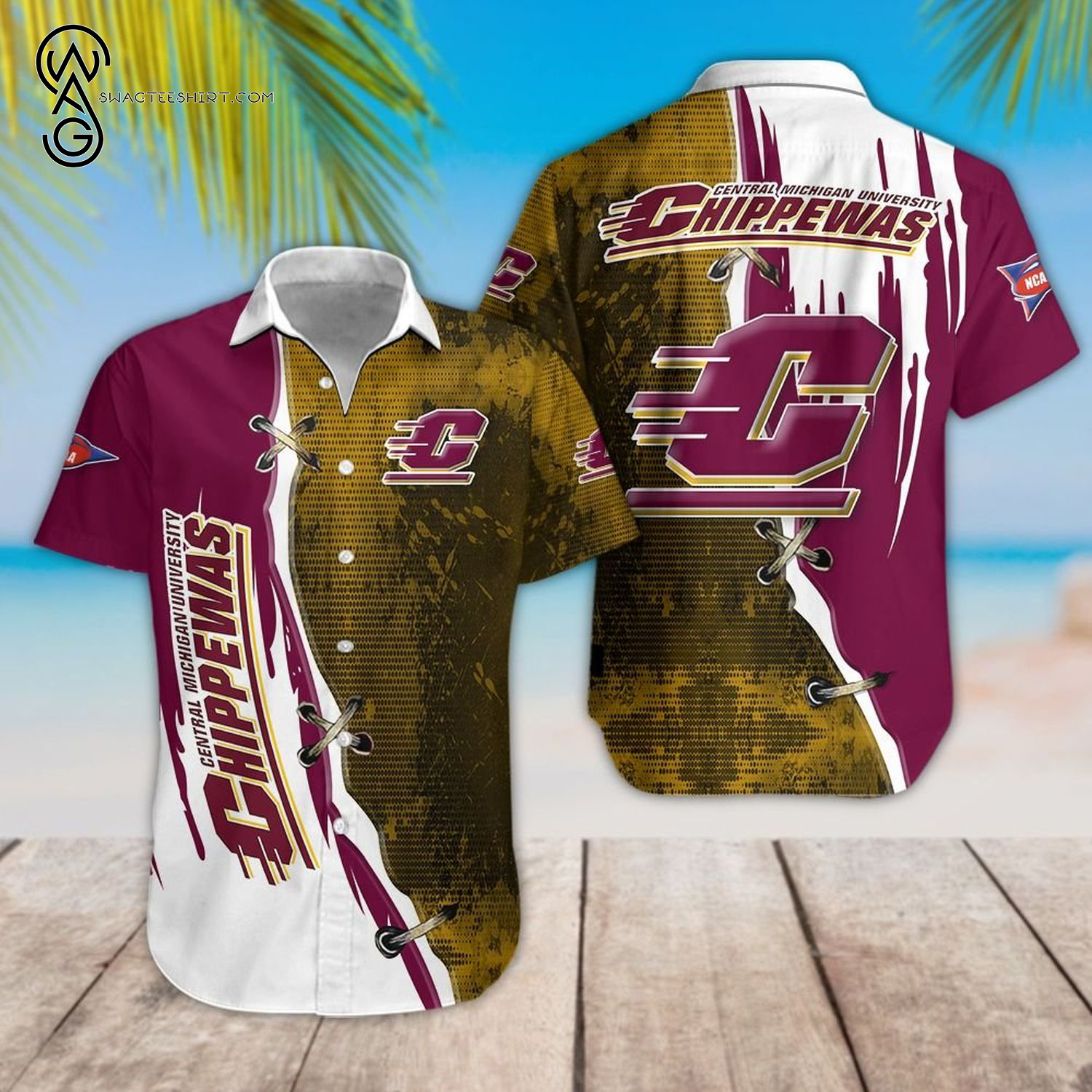 Central Michigan Chippewas Football Team Hawaiian Shirt