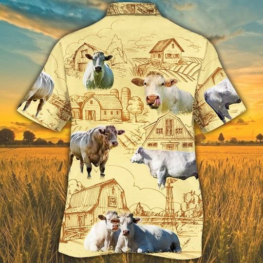 Charolais Cattle Farm Hawaiian Shirt