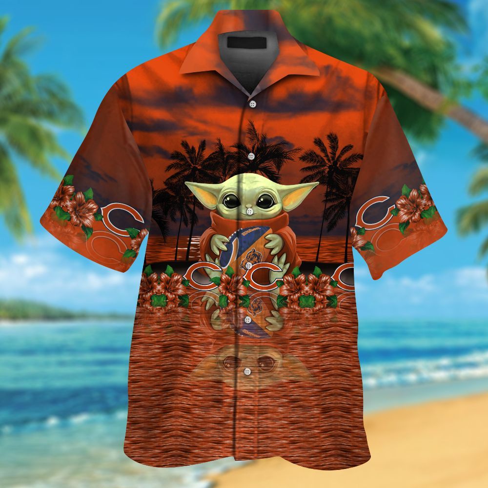 Chicago Bears & Baby Yoda Hawaiian Shirt Hot Trendy Summer 2024