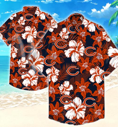 Chicago Bears Flower Hawaiian Shirt Summer Button Up