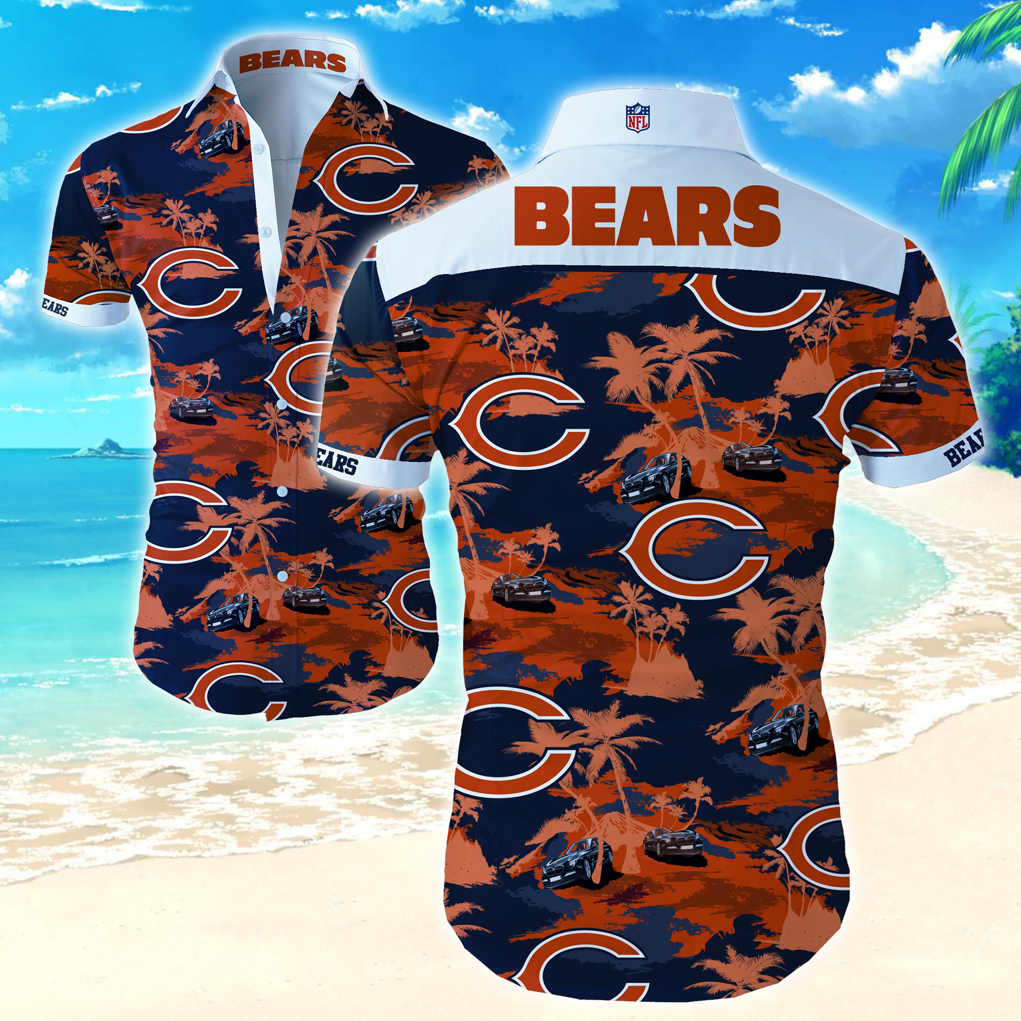 Chicago Bears Hawaiian Shirt Summer Button Up