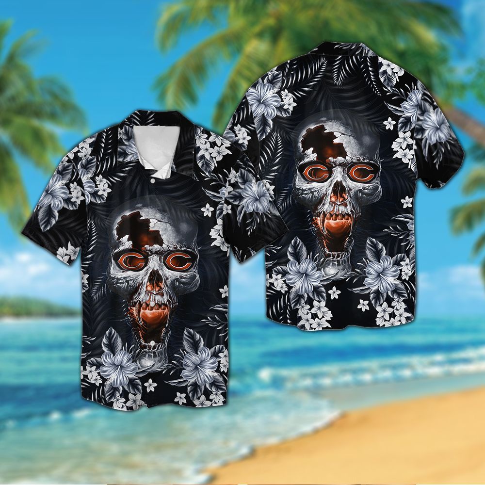 Chicago Bears Skull Hawaiian Shirt Hot Trendy Summer 2024