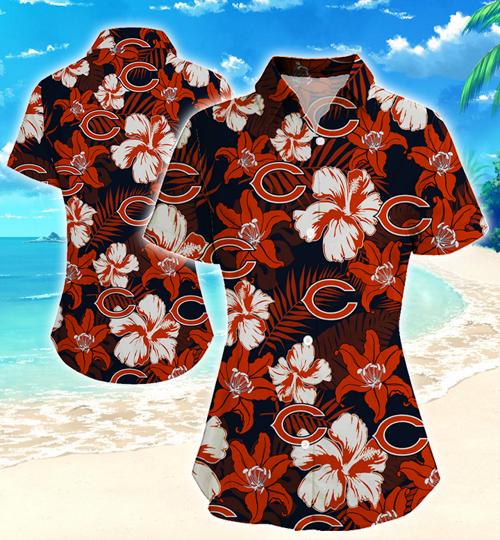 Chicago Bears Women Hawaiian Shirt Summer Button Up