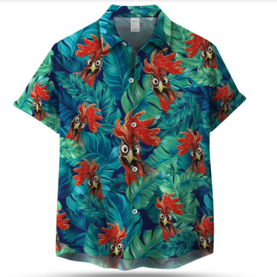 Chicken Seamless Pattern Hawaiian Shirt