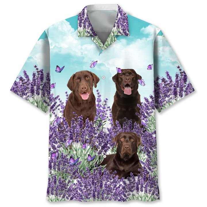 Chocolate Labrador Lavender Hawaii Shirt