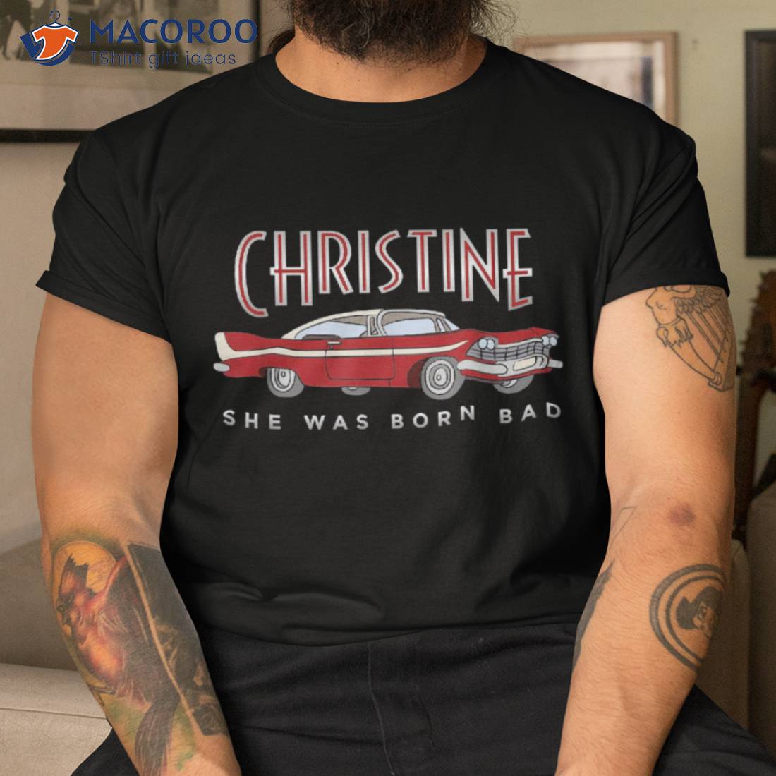 Christine Classic Car She Was Born Dad Shirt, Unique Gifts For Dad