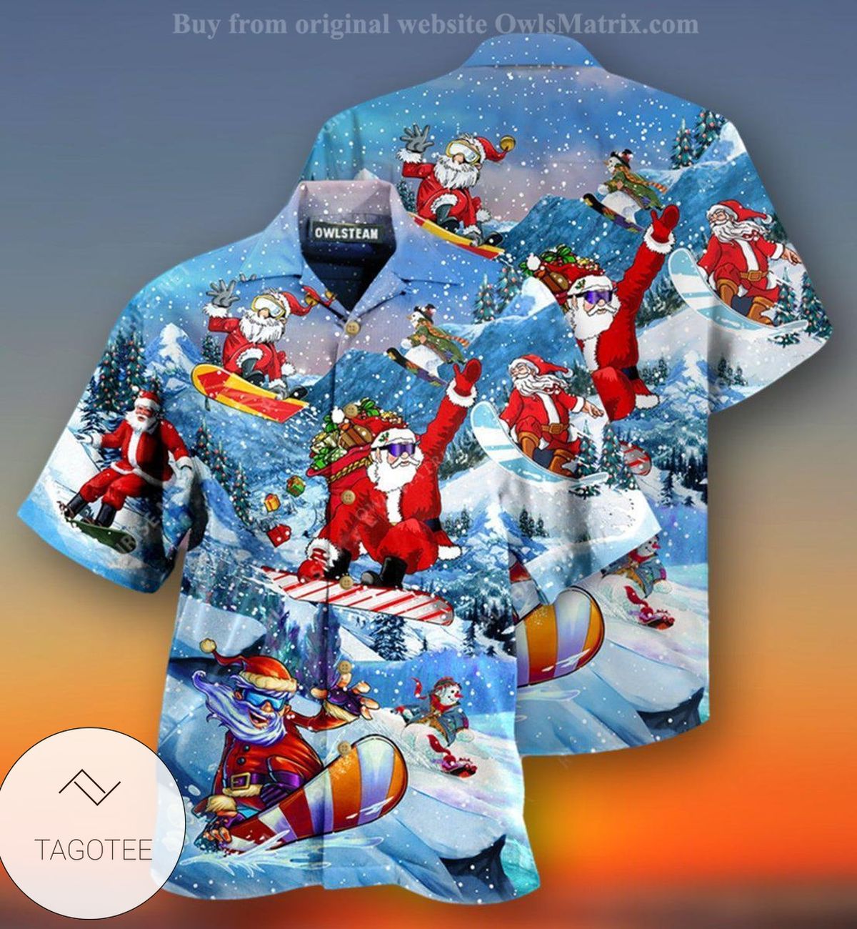 Christmas Close To Heaven Down To Earth Snowboarding Limited Hawaiian Shirt- Tagotee