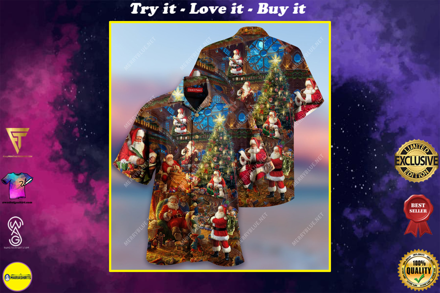 Christmas House Of Santa Claus Full Printing Hawaiian Shirt