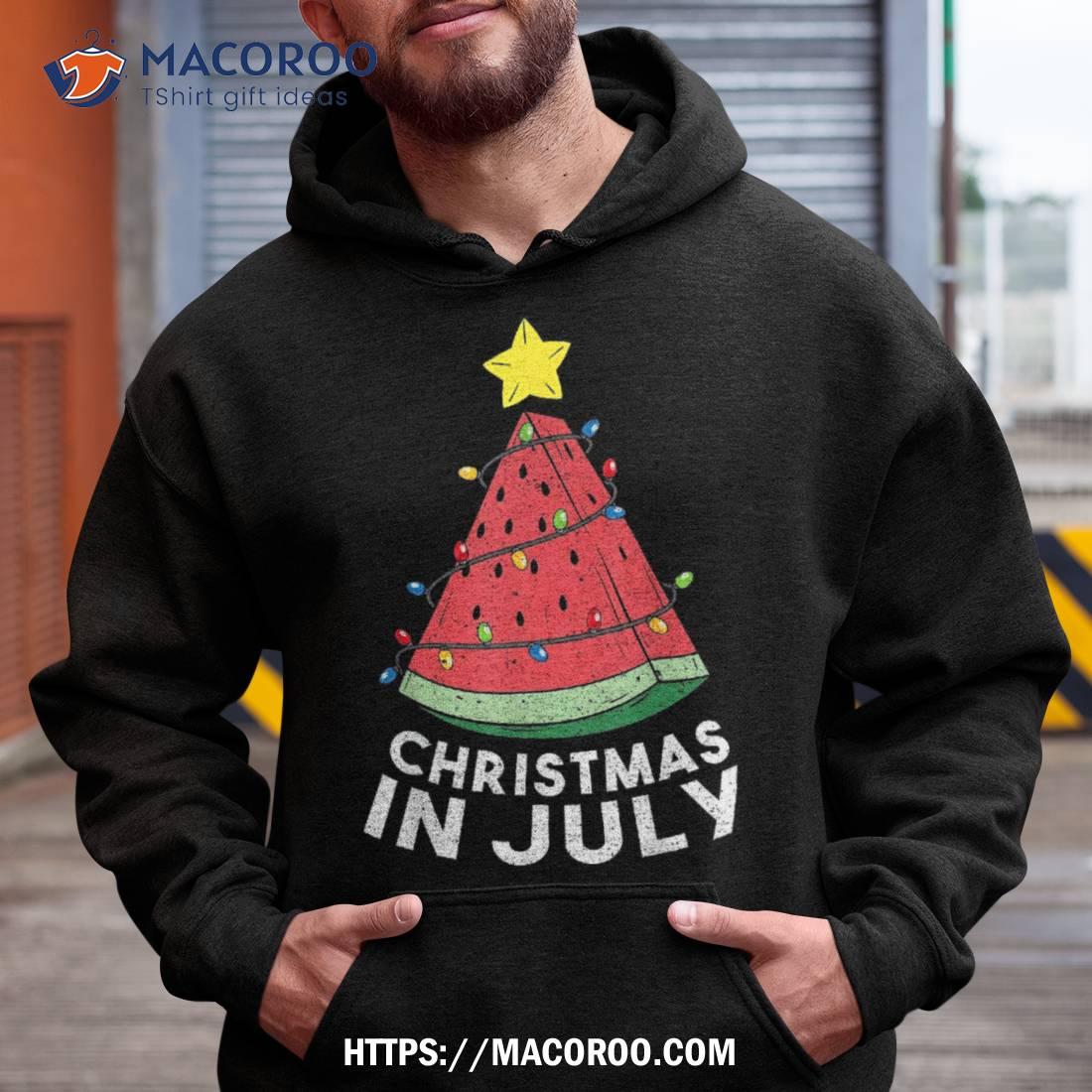 Christmas In July Summer Watermelon Xmas Tree Kids Shirt