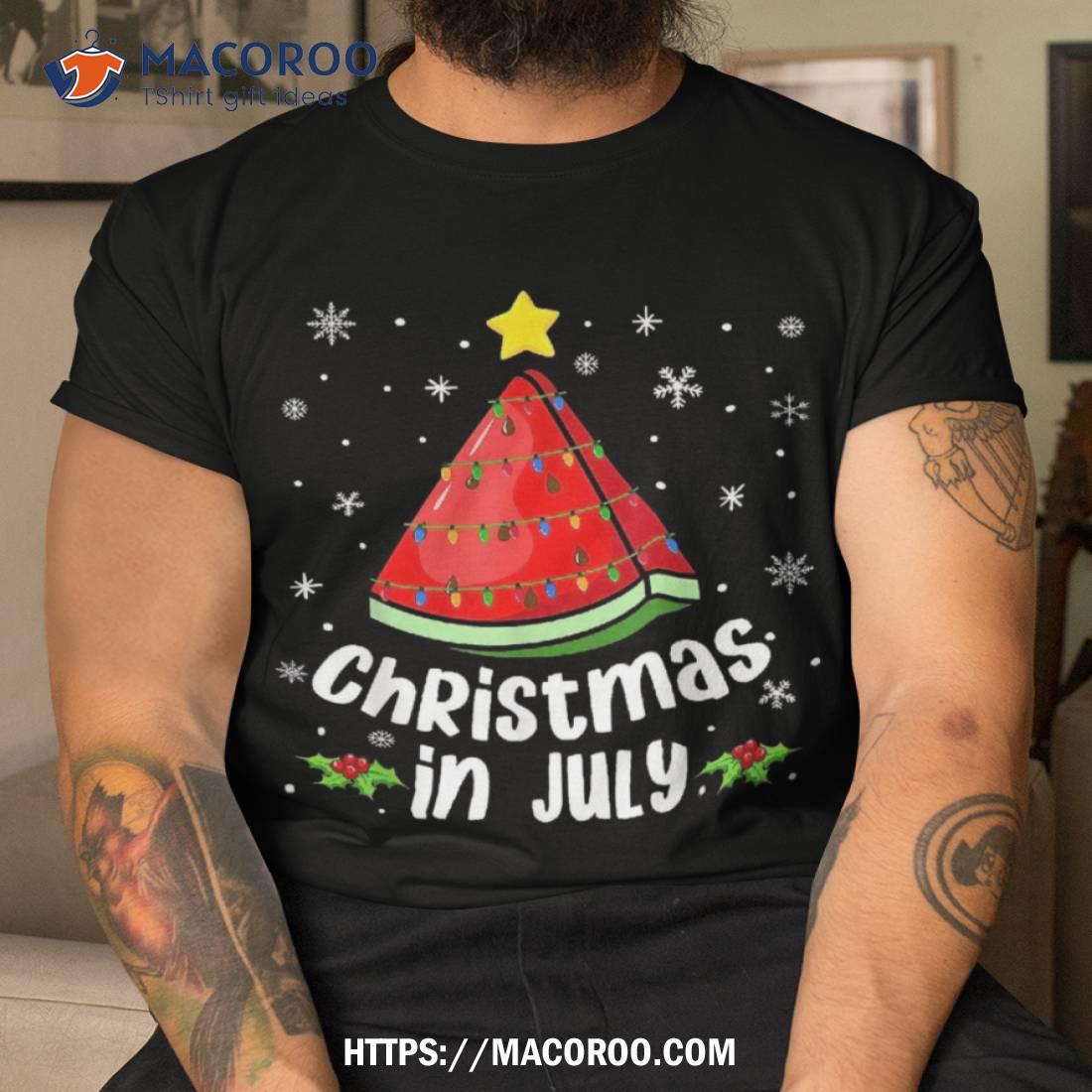 Christmas In July Watermelon Funny Summer Beach Xmas Shirt